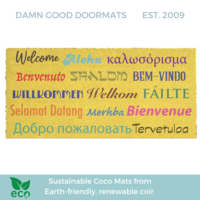 doublewide extra large coir doormat in many languages