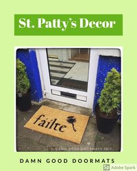 Scottish Fáilte and thistle or Irish Harp doormat St Patricks day decor