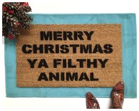 Merry Christmas YA Filthy Animal funny Home Alone doormat