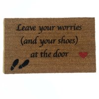 SCRIPT Leave your worries (and your shoes) at the door (heart)- Doormat