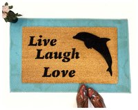 LIVE LAUGH LOVE dolphin doormat