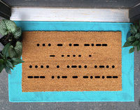 Stay the hell out! Morse code nerdy doormat