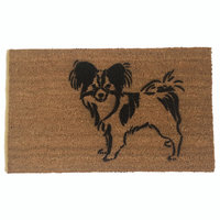 papillon warning guard dog on duty funny dog lover doormat all ears in here