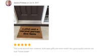 5 star review for damn good doormats a PILOT and a normal person live here