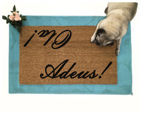 Ola! Adeus! Portuguese Hello Goodbye welcome mat