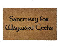 outdoor coir Sanctuary for Wayward Geeks doormat
