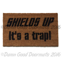 Star Trek Shields up! It's a trap Captain Kirk funny nerd doormat