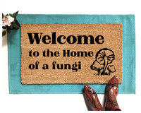 Welcome to the home of a fungii funny eco friendly cottage core doormat