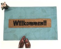 German door mat Willkommen-  welcome in
