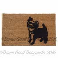 Yorkie, yorkshire terrier  guard dog funny doormat