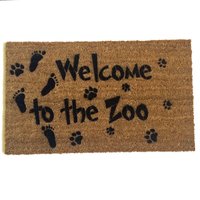 Welcome to the Zoo doormat baby dog and cat footprints