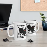 Cave Canem Pompeii Mosaic Dog Silhouette Mug