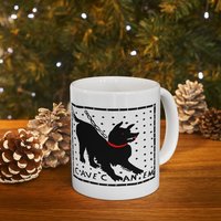 Cave Canem Pompeii Mosaic Dog Silhouette Mug