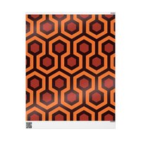 Overlook Hotel Retro Hexagon Pattern Wrapping Paper | Orange Brown Geometric Gift Wrap