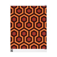Overlook Hotel Retro Hexagon Pattern Wrapping Paper | Orange Brown Geometric Gift Wrap