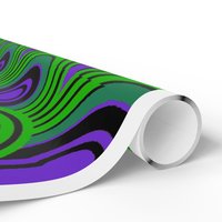 Hotel Retro Hexagon Pattern Wrapping Paper | Green Peacock Art Deco Gift Wrap