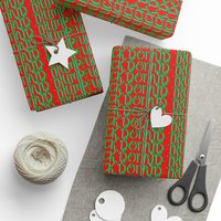 FDT Fuck Donald Trump Pattern Wrapping Paper | Green on Red Gift Wrap