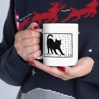 Pompeii Mosaic 'Beware of Cat' Ceramic Mug | 11oz 15oz