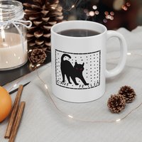 Pompeii Mosaic 'Beware of Cat' Ceramic Mug | 11oz 15oz