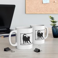 Pompeii Mosaic 'Beware of Cat' Ceramic Mug | 11oz 15oz