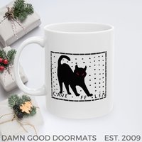 Pompeii Mosaic 'Beware of Cat' Ceramic Mug | 11oz 15oz