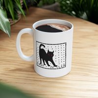 Pompeii Mosaic 'Beware of Cat' Ceramic Mug | 11oz 15oz