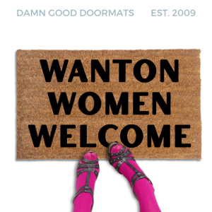 Coir doormat printed with Wanton Women