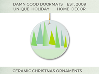 Green Scandinavian Pine Trees Ornament | Ceramic Holiday Decoration | Damn Good Decor