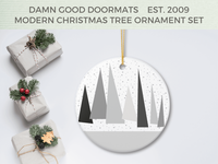 Black Geometric Ceramic Ornament - Christmas Tree Decoration