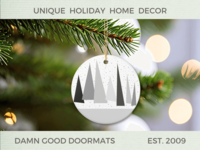 Black Geometric Ceramic Ornament - Christmas Tree Decoration