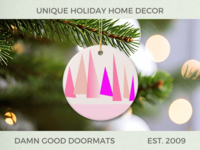 Pink Scandinavian Pine Trees Ornament | Ceramic Holiday Decoration | Damn Good Decor