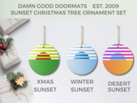 Xmas Sunset Unique Ceramic Ornament | Damn Good Doormats