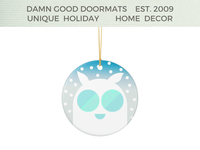 Cute Snowy Mothman Ornament Ceramic Christmas Tree Decoration | Space Holiday Decor