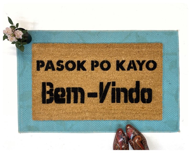 Portuguese Brazilian welcome Ben vindo pasok  po Kayo  doormat