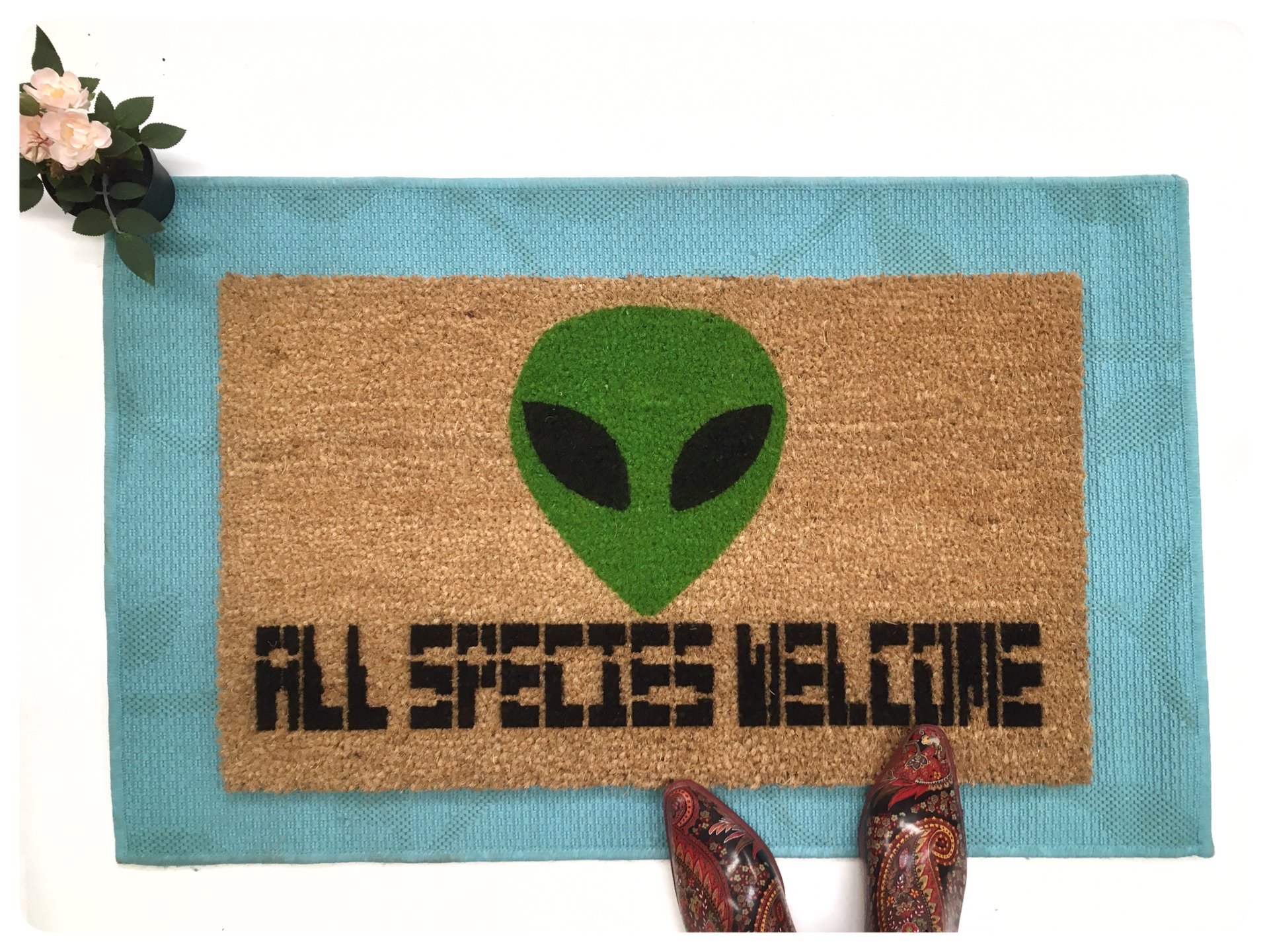 Alien All species Halloween Welcome doormat
