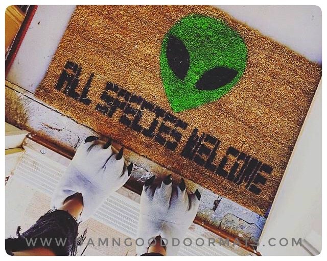 Alien All species Halloween Welcome doormat