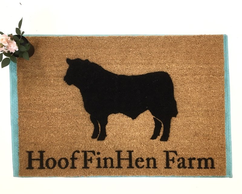 Custom Angus Bull Farmhouse Country  Ranch doormat