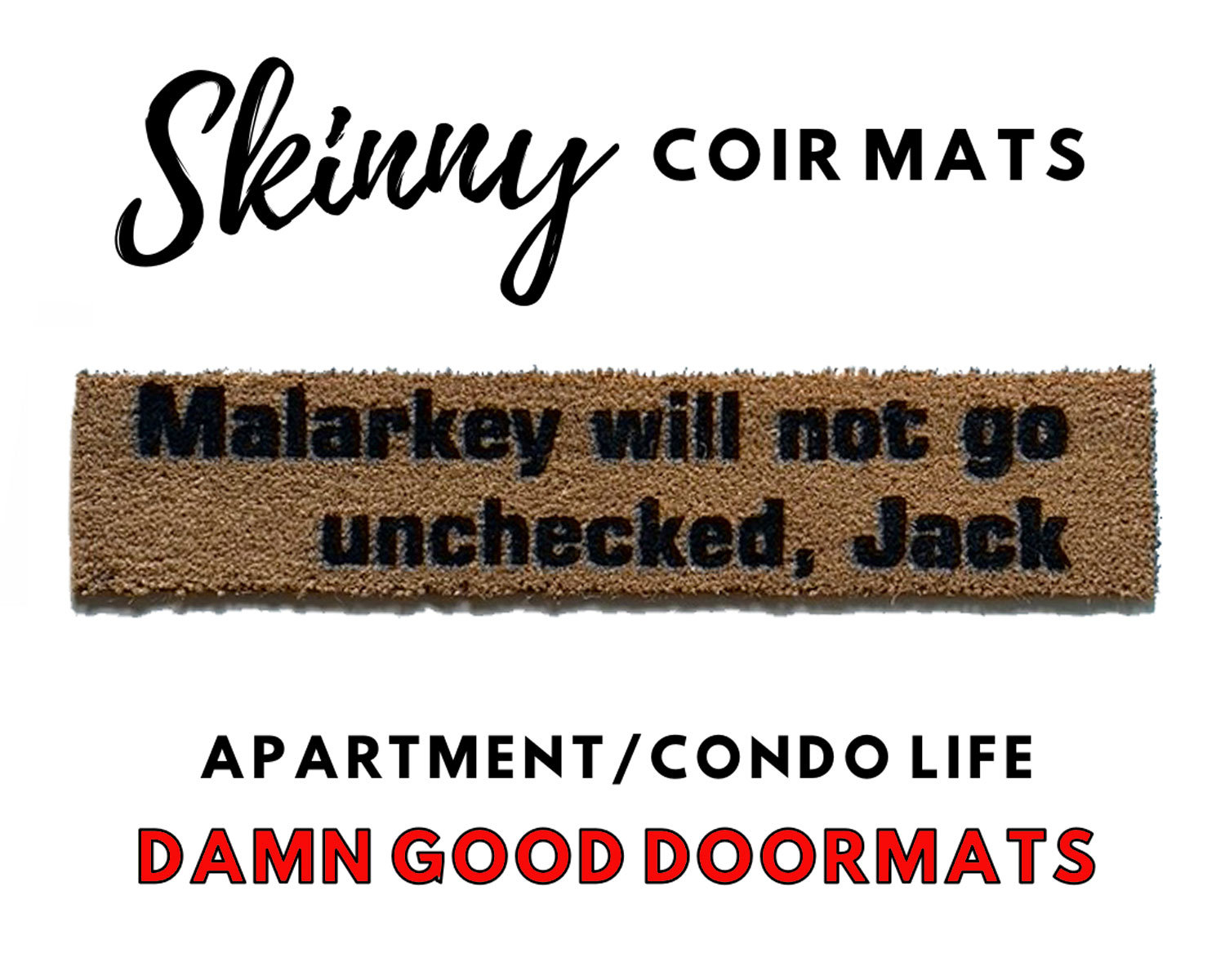 Biden blue wave doormat reading malarkey will not go unchecked coir doormat