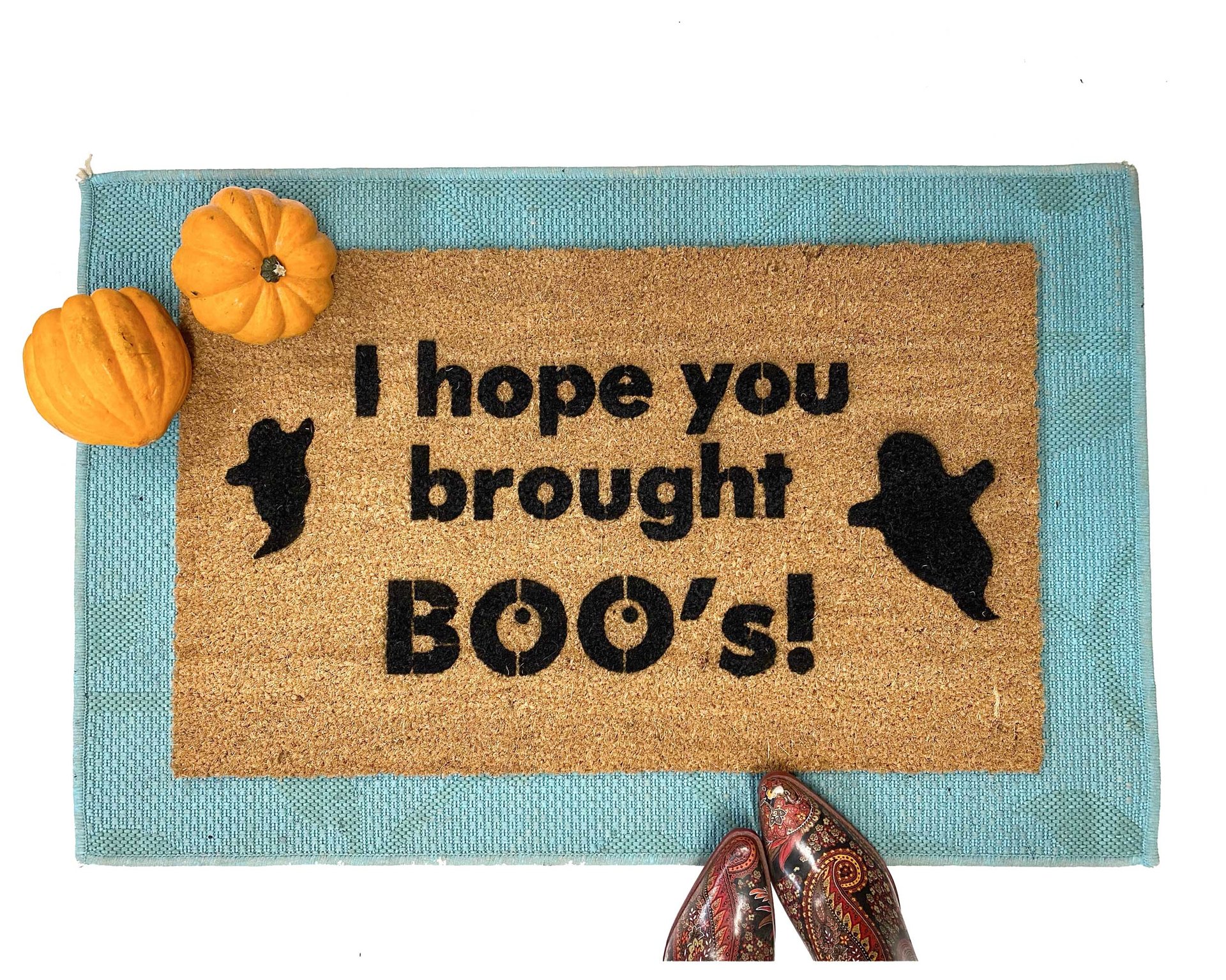Trick or treat keep 6 feet funny halloween doormat
