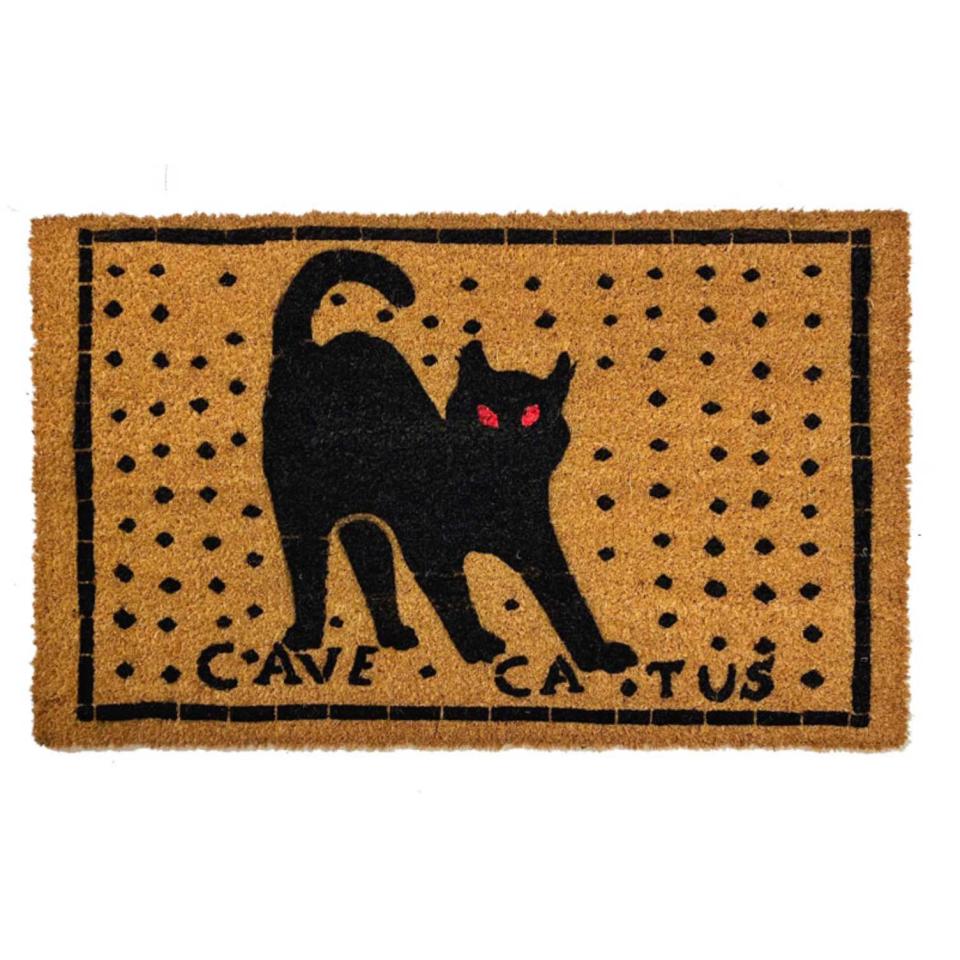 coir outside black cat doormat Cave Catus Pompeii mosaic "Beware of Cat" doormat