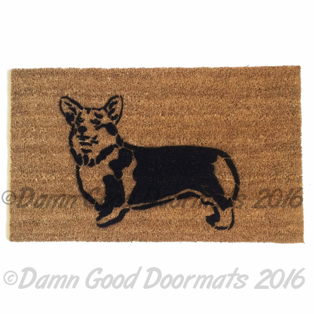 welsh corgi doormat pet portrait dog