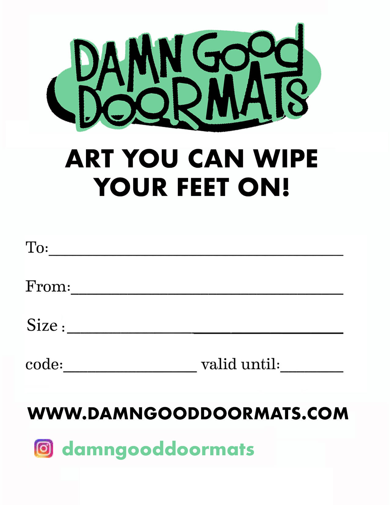 DAMN GOOD DOORMAT GIFT CARD