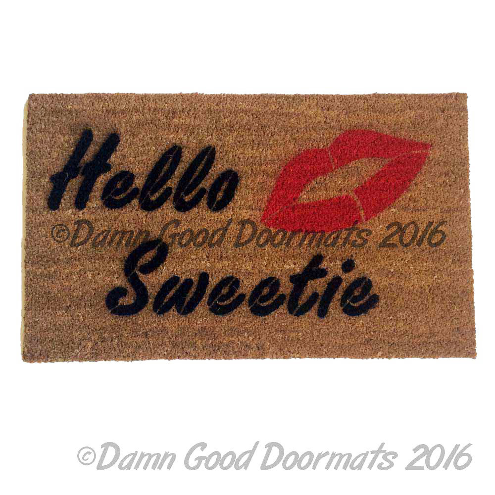 Hello Sweetie Kiss doormat