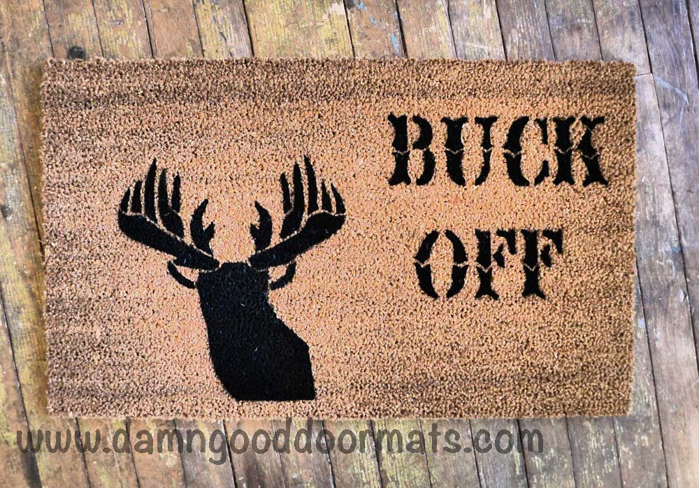 Buck Off! Deer hunter funny doormat