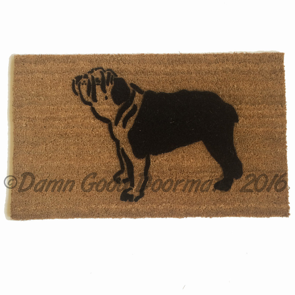 english bulldog dog pet portrait doormat