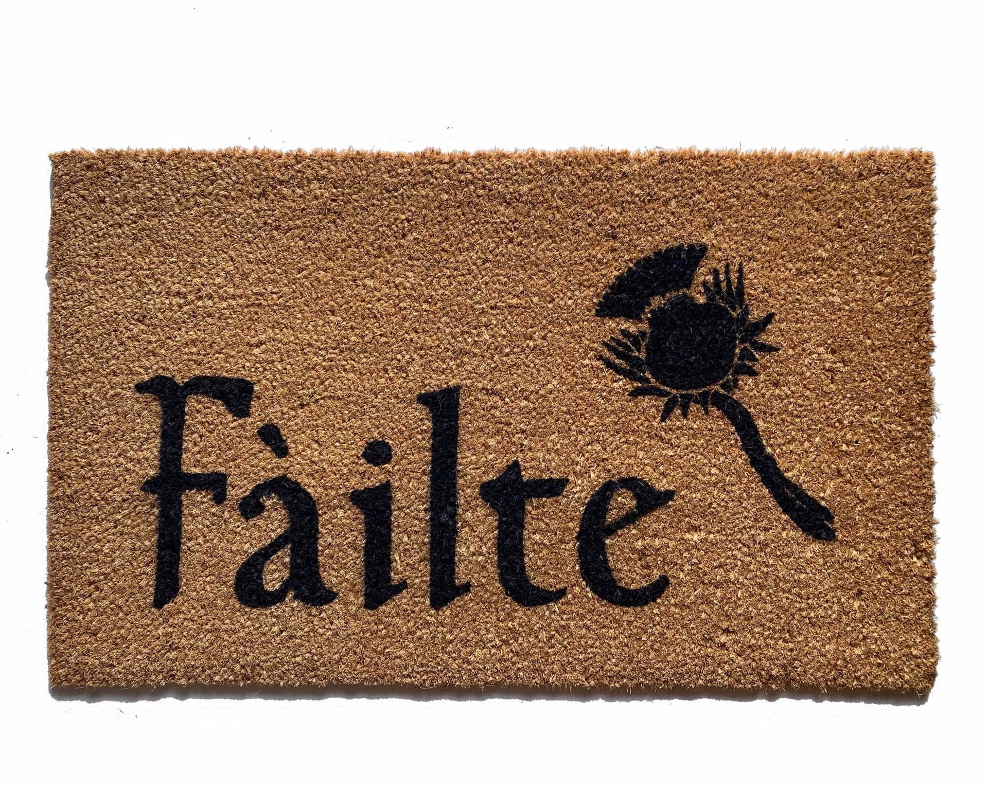 Scottish Fáilte and thistle or Irish Harp doormat St Patricks day decor