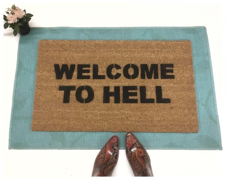 Welcome to Hell doormat gothic home decor