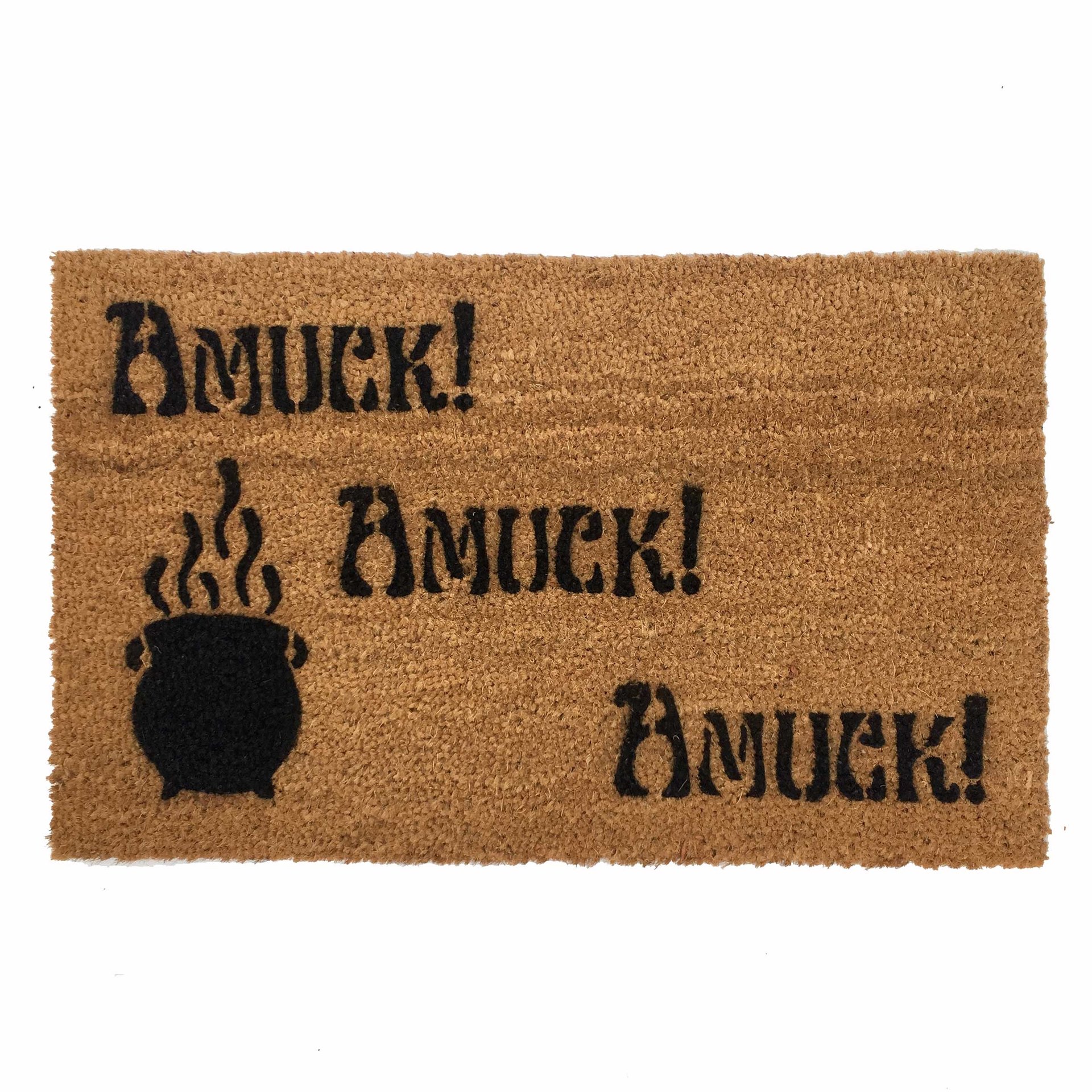 Hocus Pocus Amuck Halloween cauldron doormat
