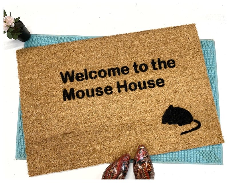 Welcome to the Mouse House funny doormat