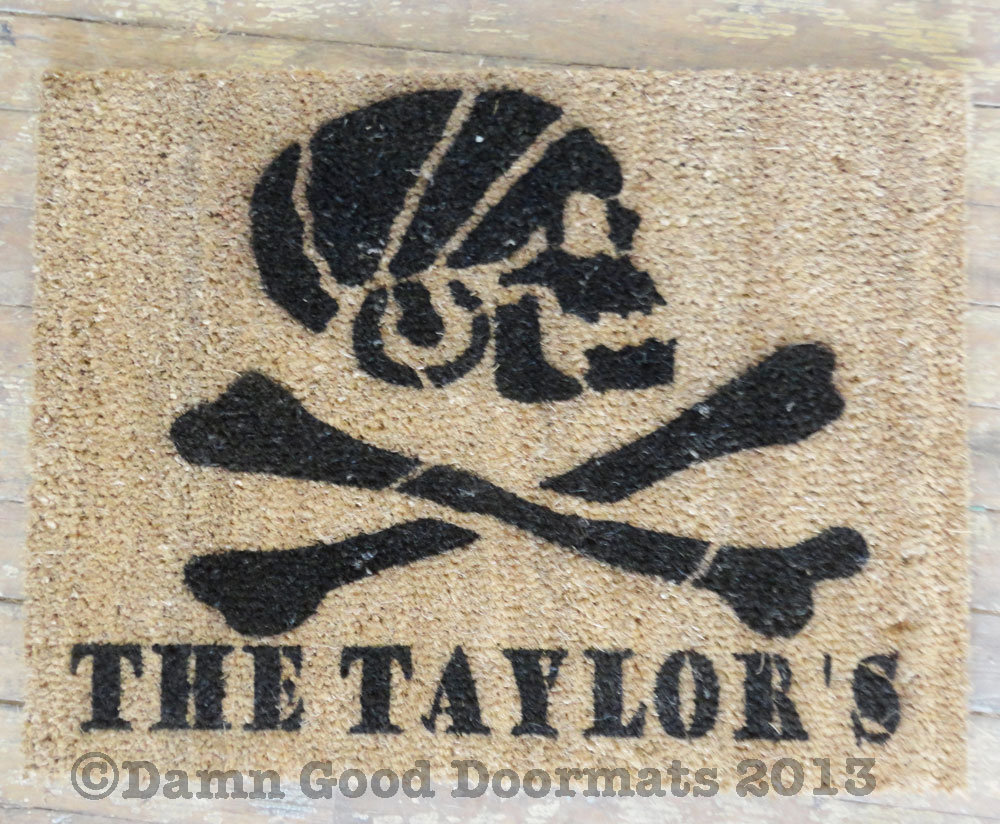 Pirate Skull and Crossbones Jolly Rodger doormat